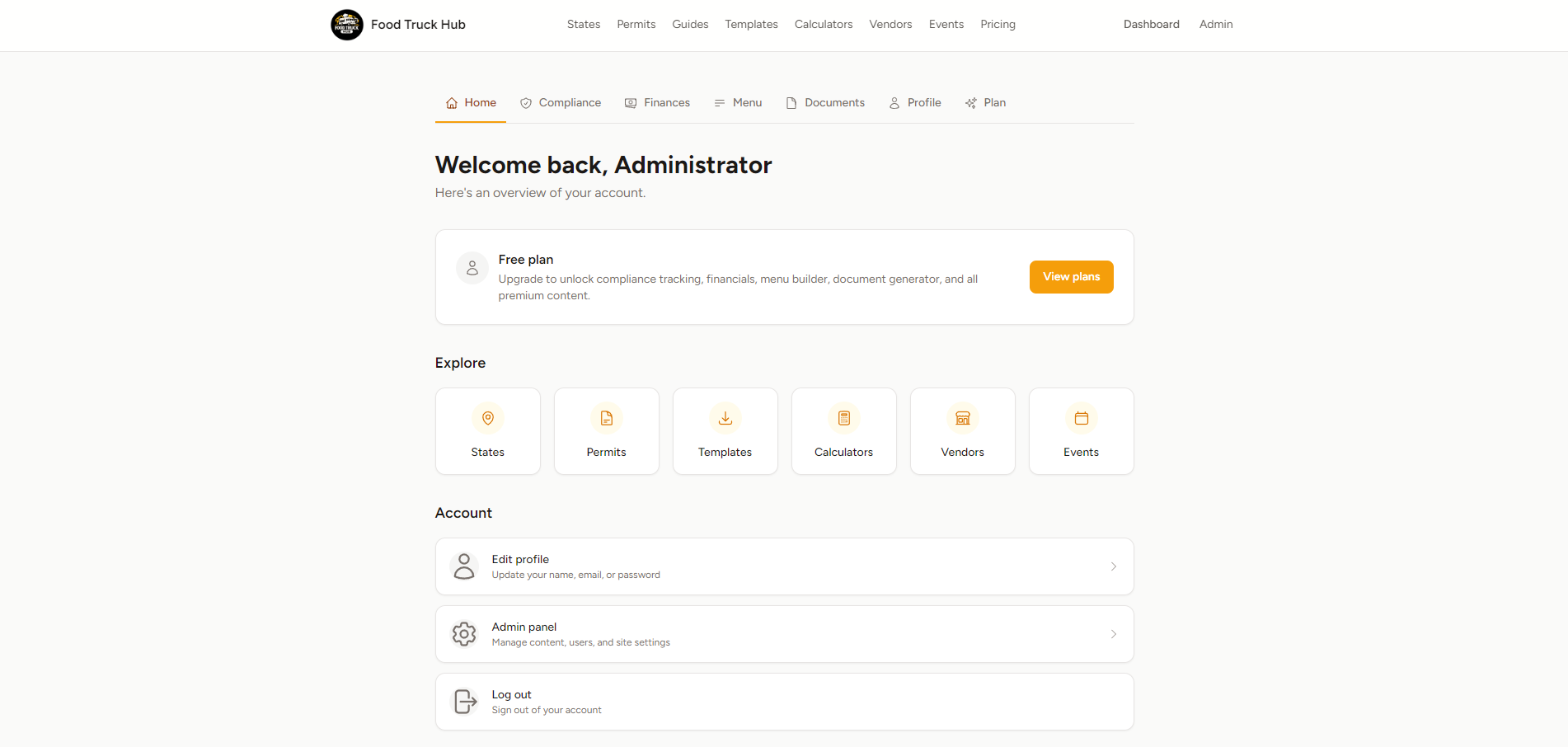 Food Truck Hub — Permits, Compliance & Operations Platform